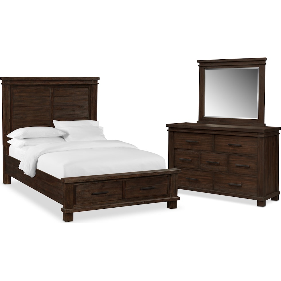 tribeca bedroom dark brown  pc queen bedroom   