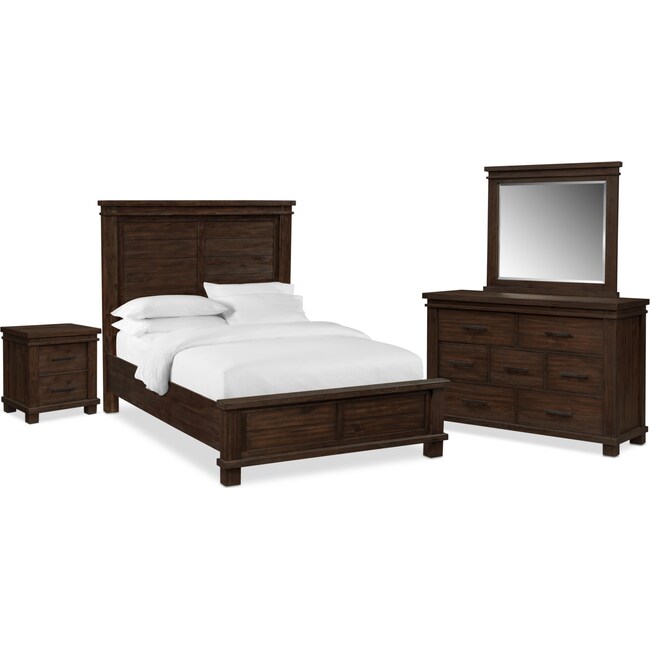 Bedroom Furniture - Tribeca 6-Piece Bedroom Set with Nightstand, Dresser and Mirror