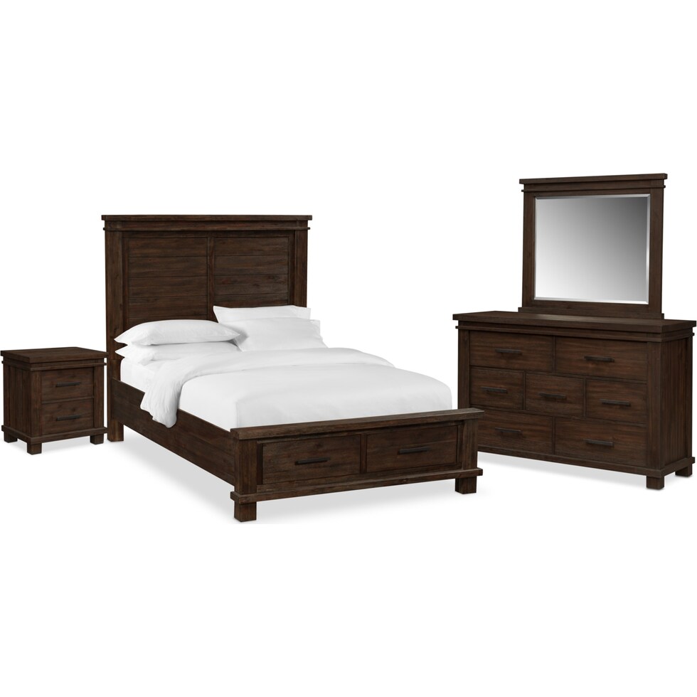 tribeca bedroom dark brown  pc king bedroom   
