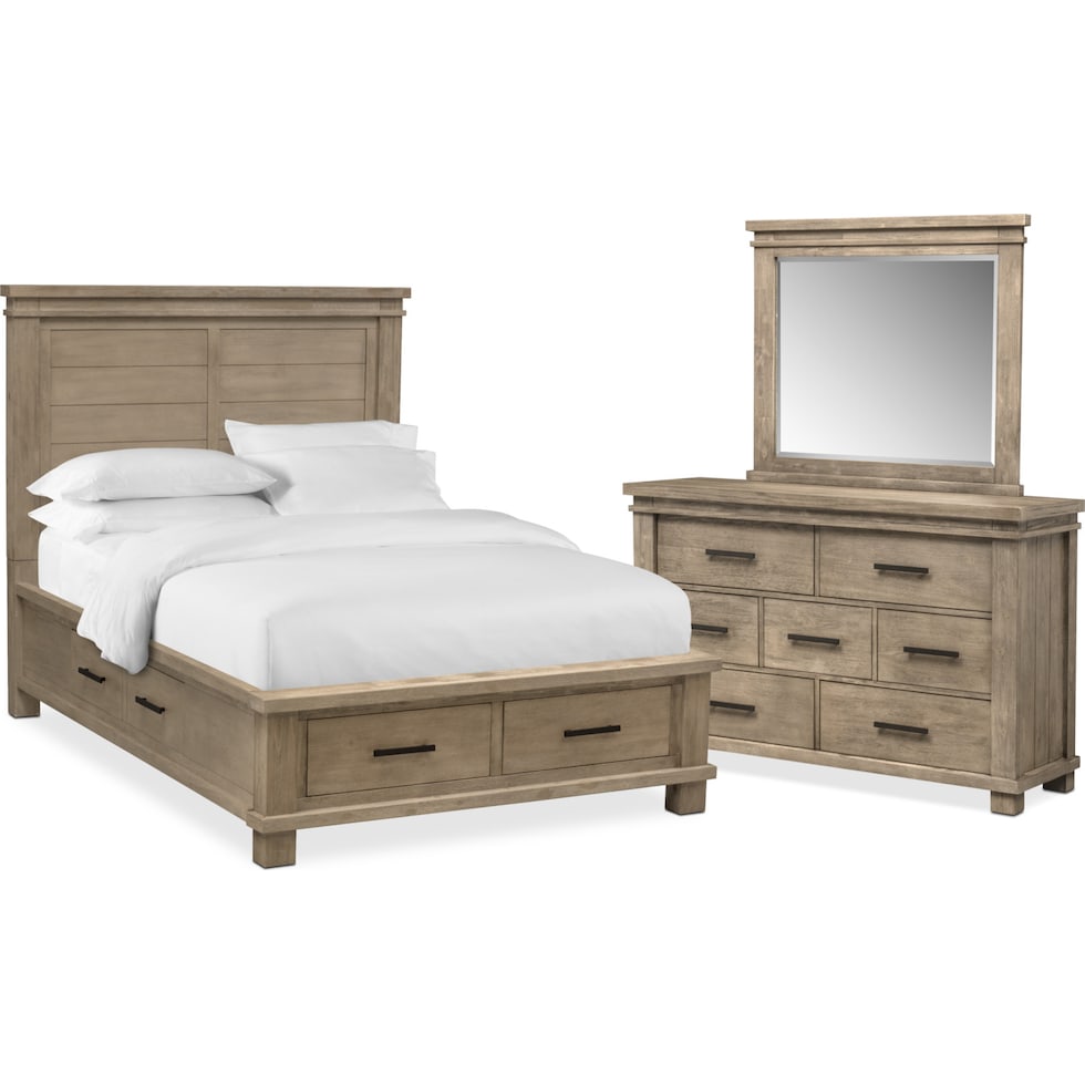 tribeca bedroom gray  pc queen storage bedroom   