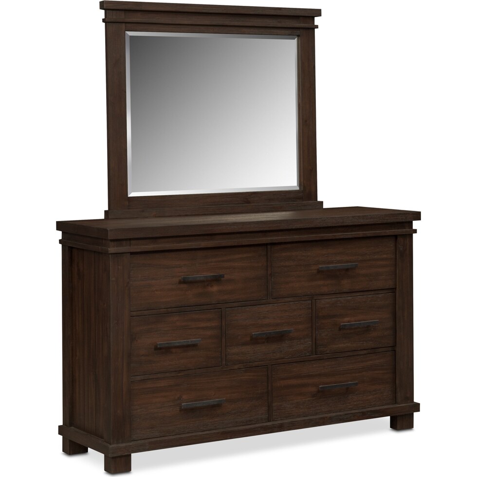 tribeca bedroom tobacco dresser & mirror   
