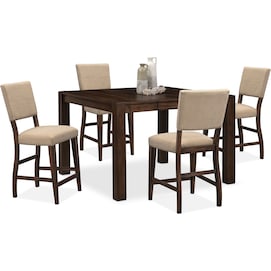 Tribeca Counter Height Dining Table And 4 Upholstered Dining Chairs Value City Furniture