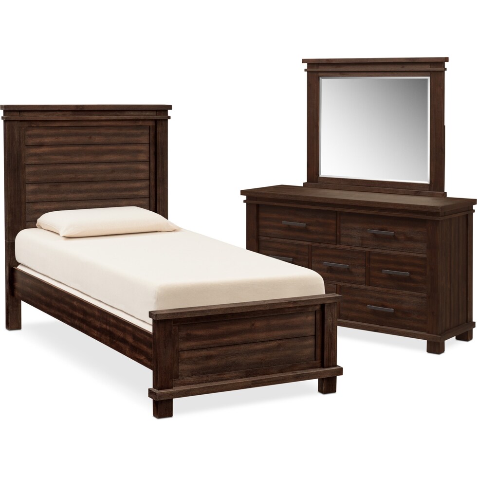 tribeca youth dark brown  pc full bedroom   