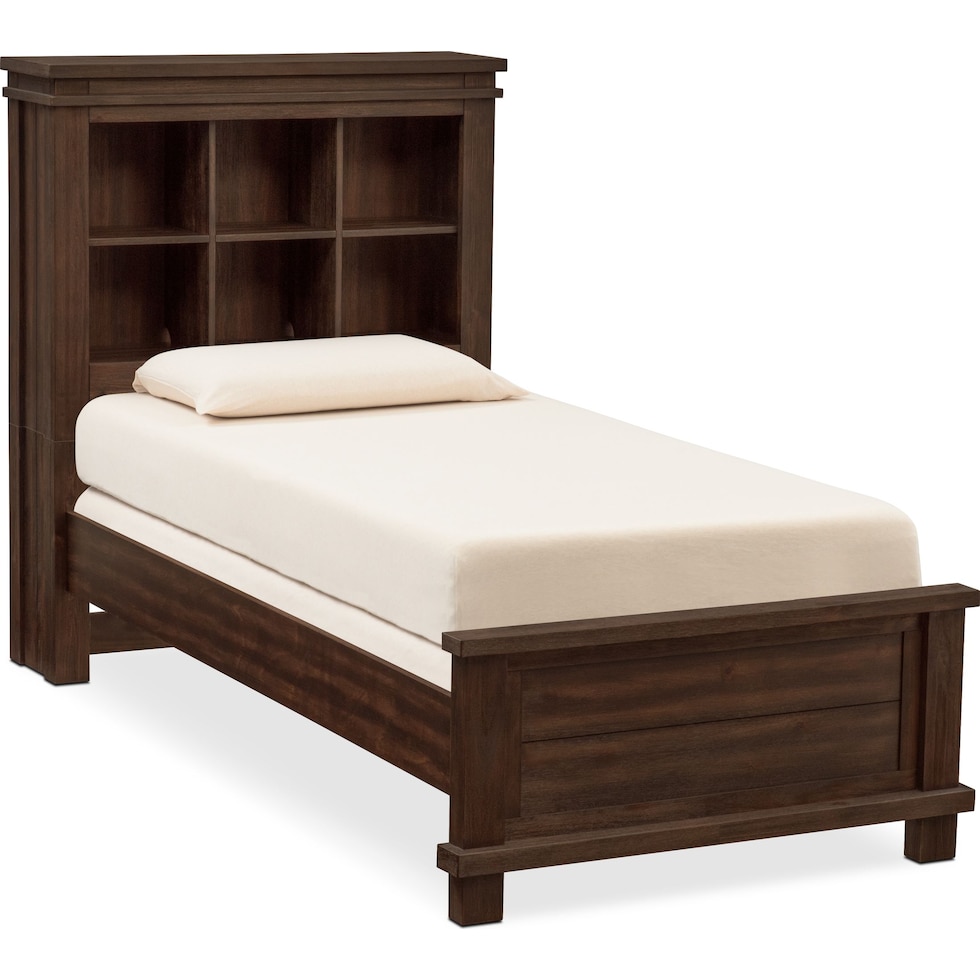 tribeca youth dark brown  pc twin bedroom   