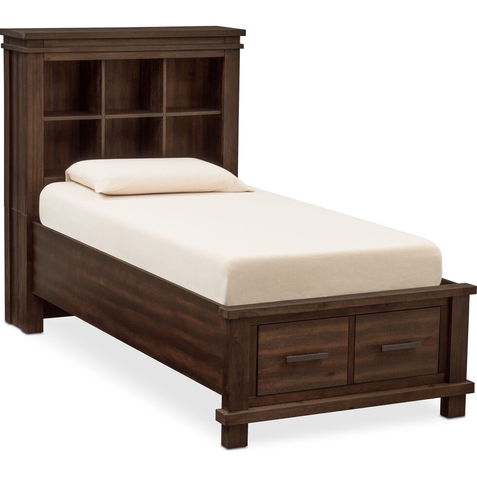 tribeca youth dark brown  pc twin bedroom   