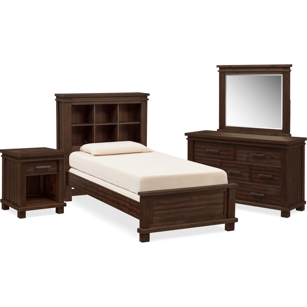 tribeca youth dark brown  pc full bedroom   