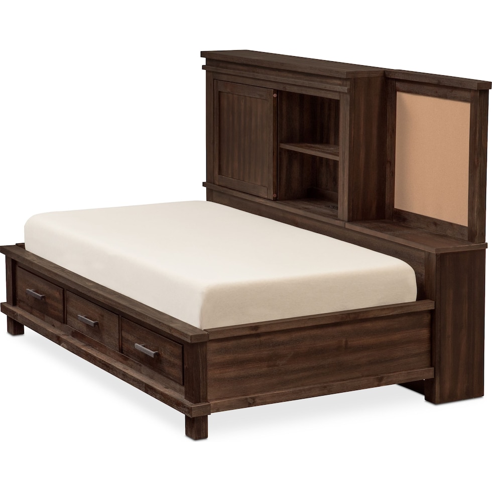 tribeca youth dark brown full bed   