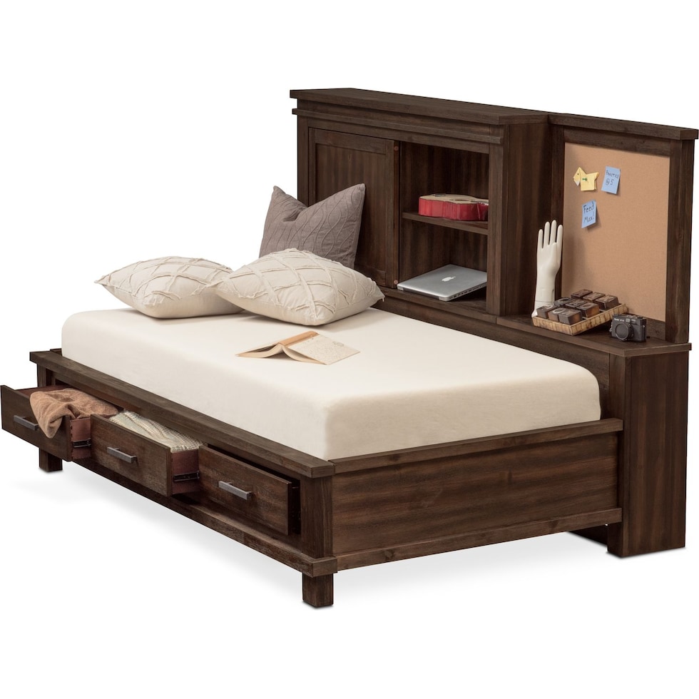 tribeca youth dark brown full bed   