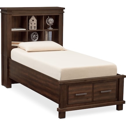 Tribeca Youth Twin Bookcase Storage Bed - Tobacco