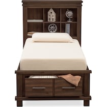 tribeca youth dark brown twin bed   