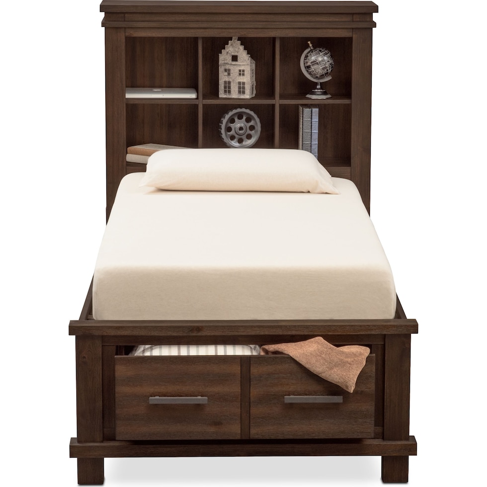 tribeca youth dark brown twin bed   