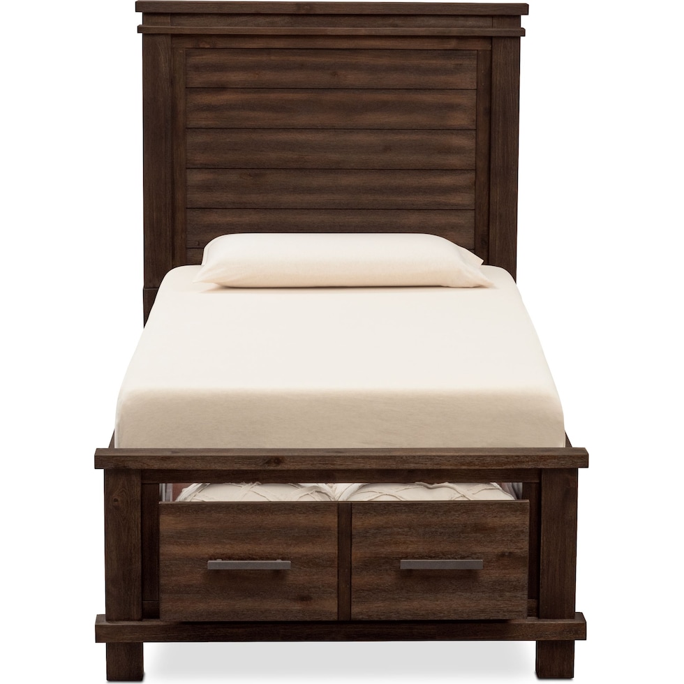 tribeca youth dark brown twin bed   