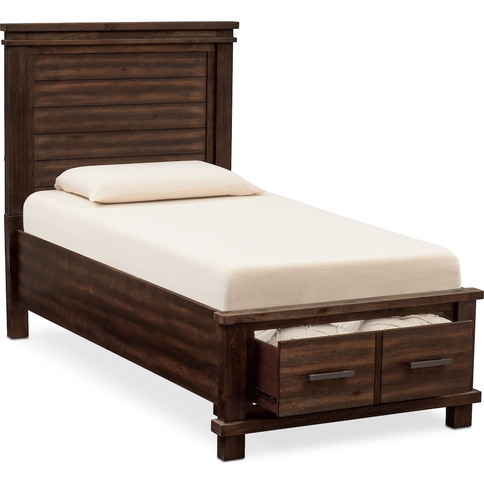 tribeca youth dark brown twin bed   