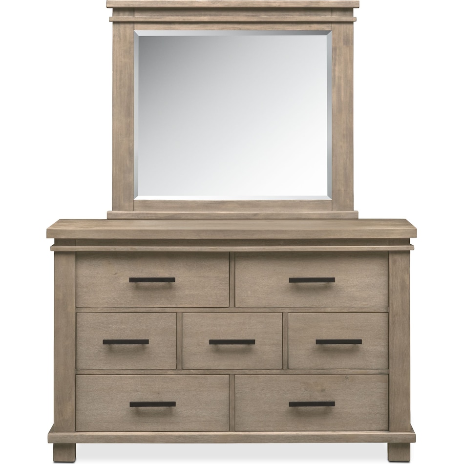 tribeca youth gray dresser & mirror   