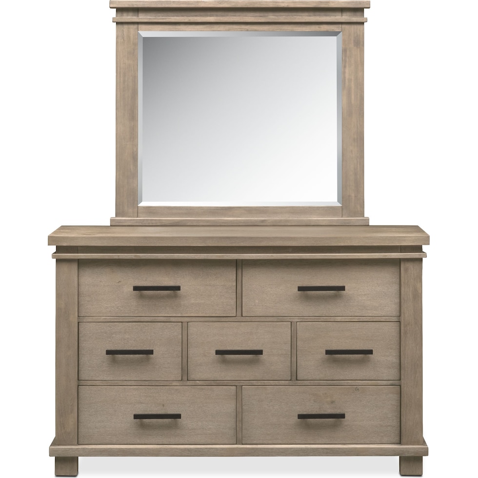 tribeca youth gray dresser and mirror   