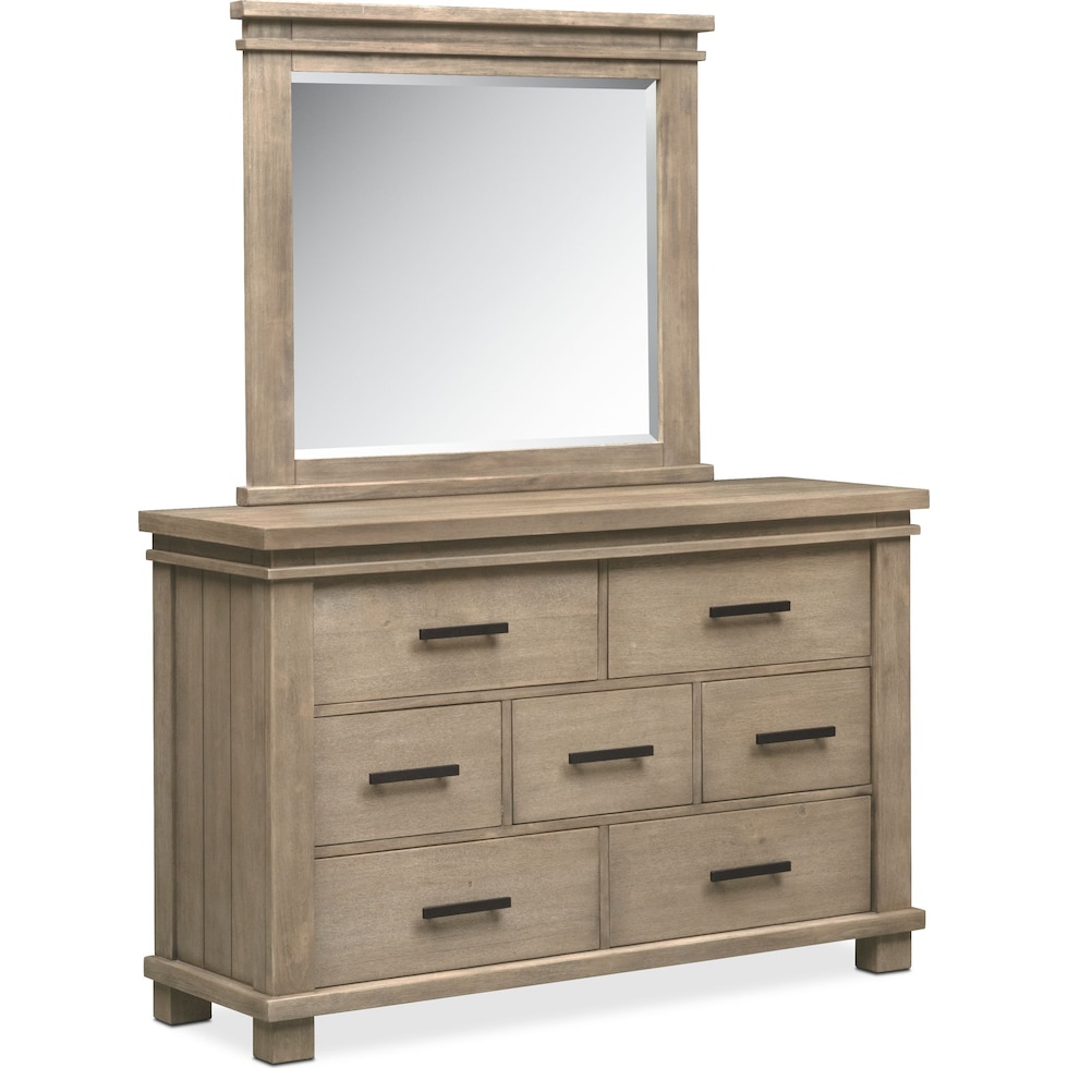 tribeca youth gray dresser and mirror   