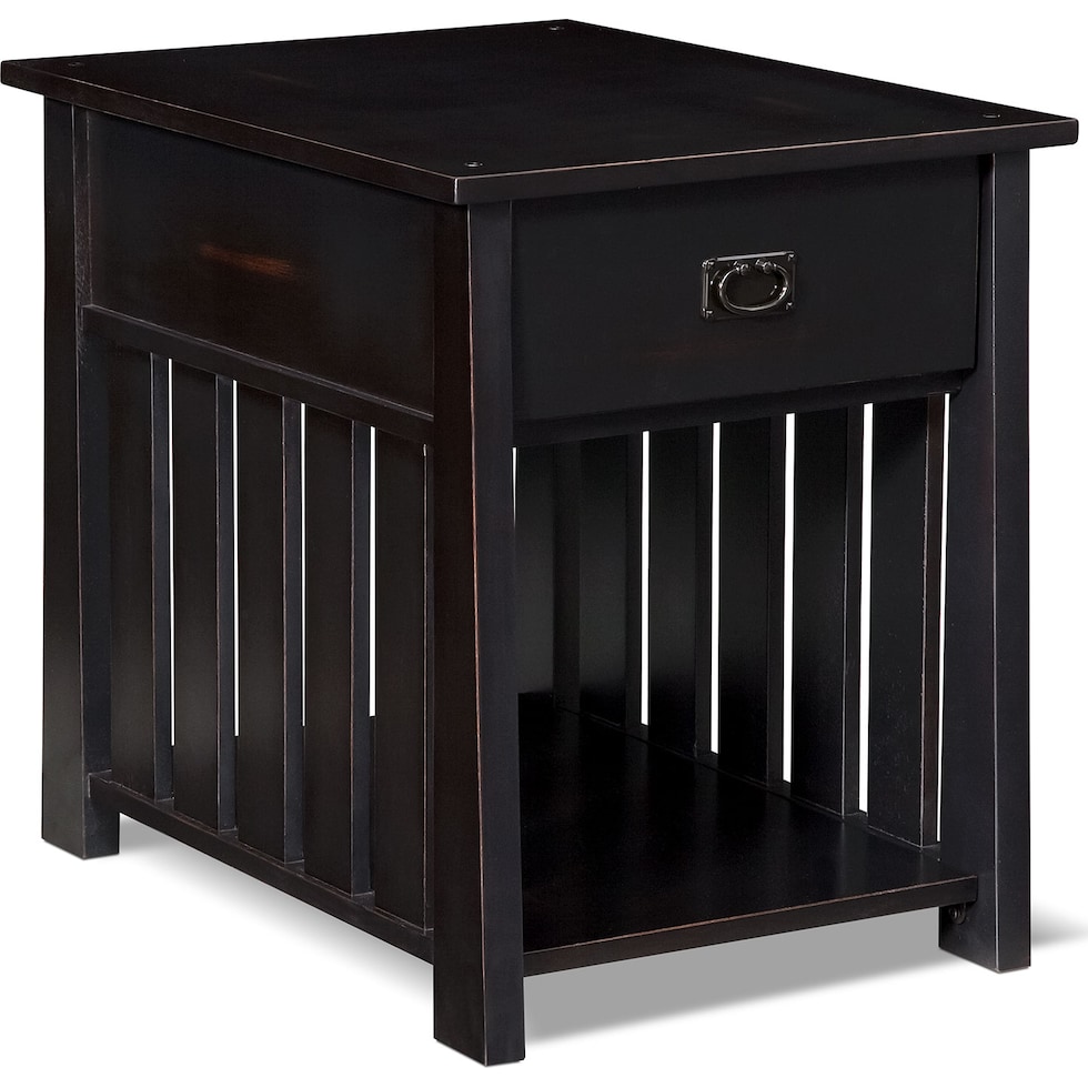 tribute ii black end table   