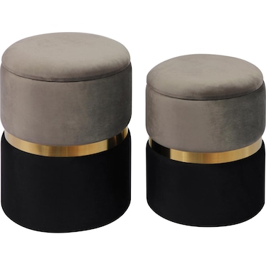 Tricia Set of 2 Storage Ottomans