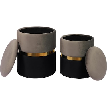 Tricia Set of 2 Storage Ottomans