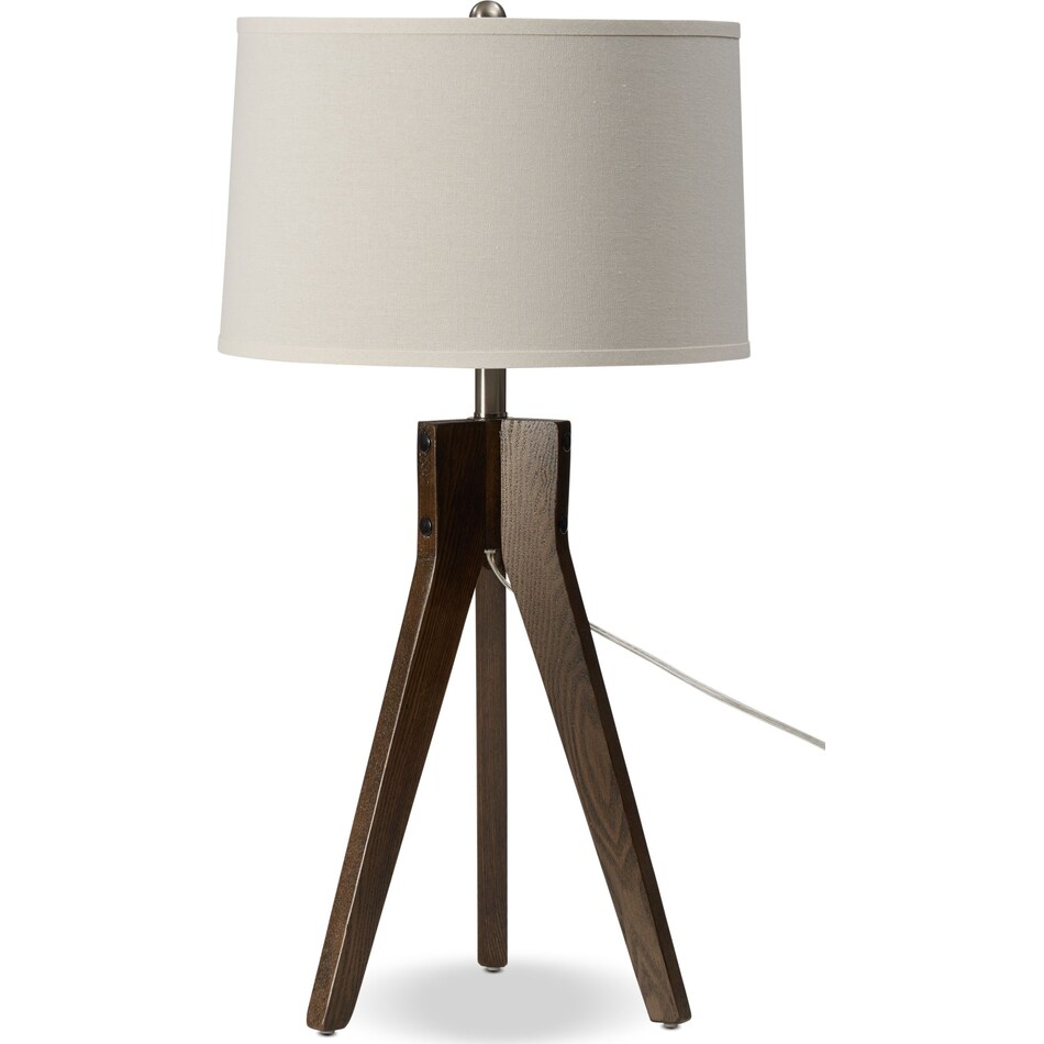 tripod dark brown table lamp   