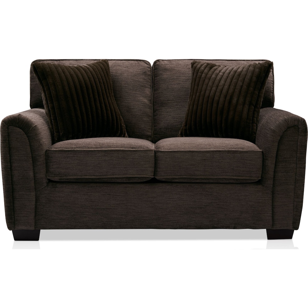 tristan dark brown loveseat   