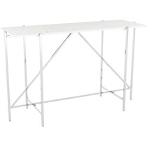 tritan white and chrome console table   