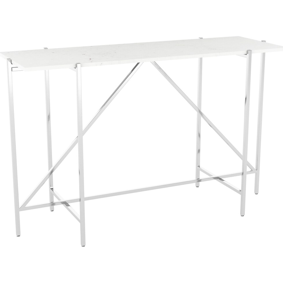 tritan white and chrome console table   