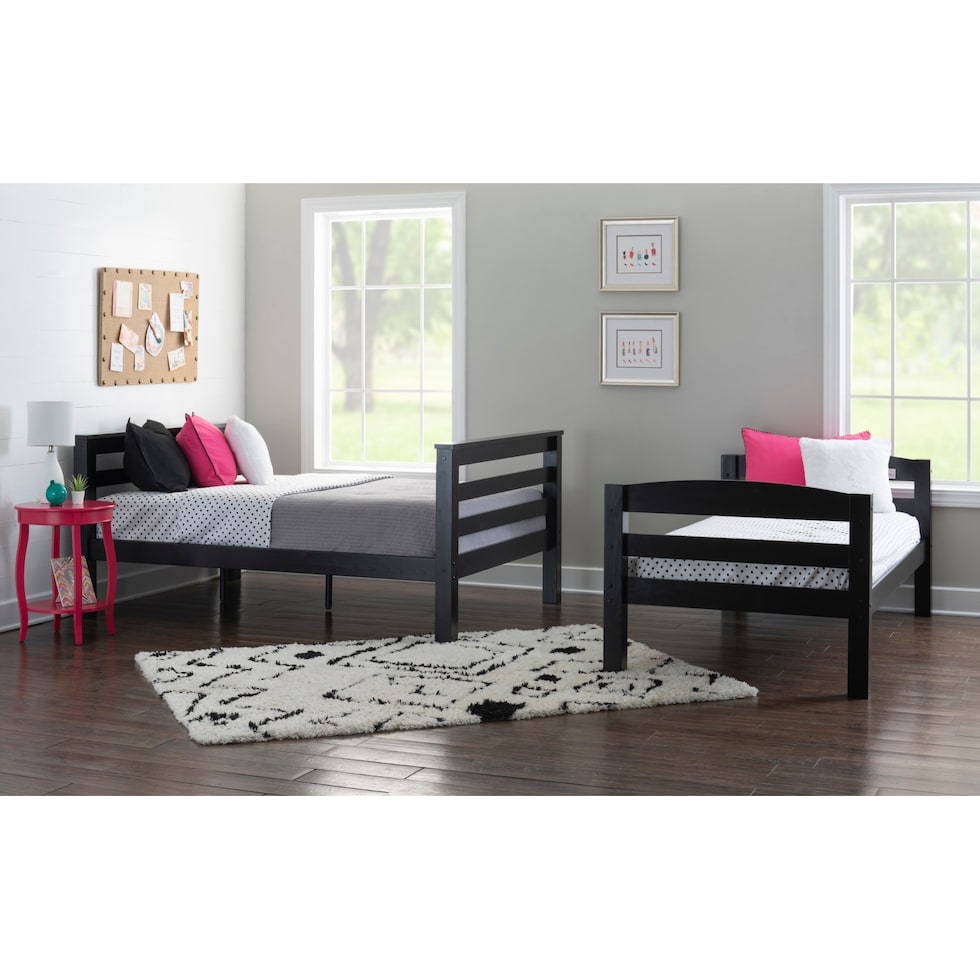 tucker black twin over full bunk bed   