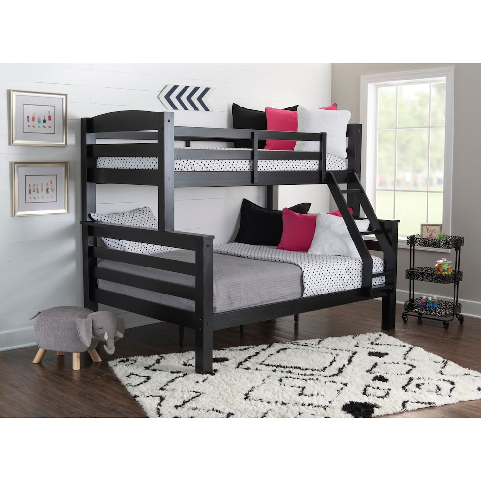 tucker black twin over full bunk bed   