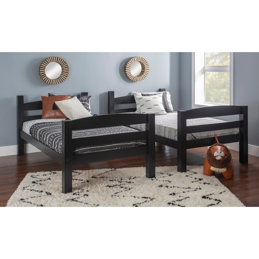 tucker black twin over twin bunk bed   