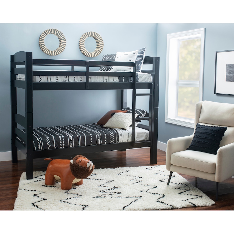 tucker black twin over twin bunk bed   