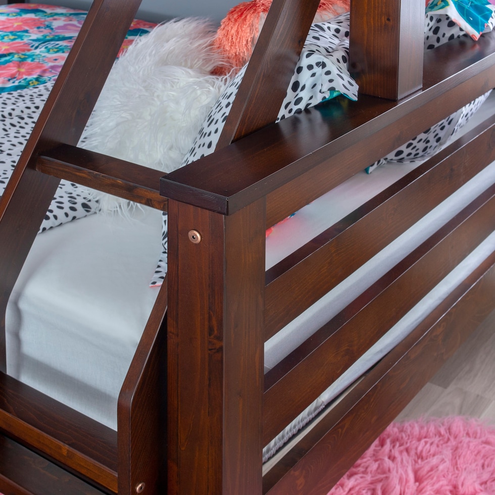 tucker dark brown twin over full bunk bed   