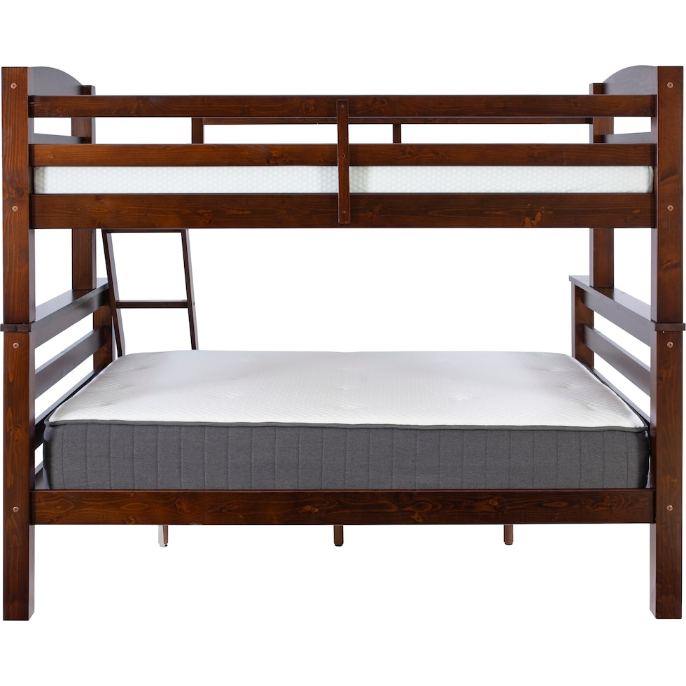 tucker dark brown twin over full bunk bed   