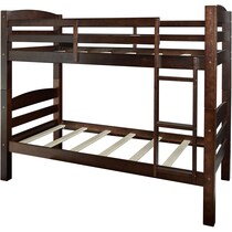 tucker dark brown twin over twin bunk bed   