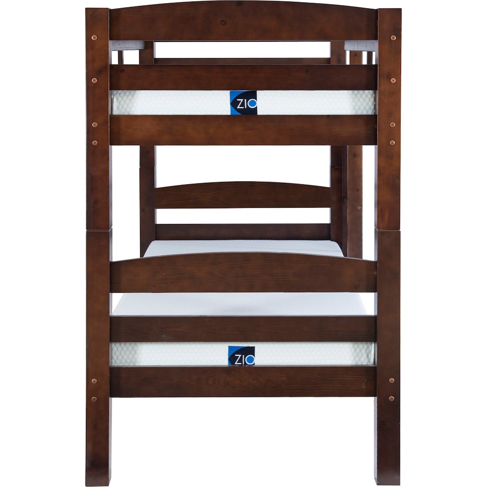 tucker dark brown twin over twin bunk bed   