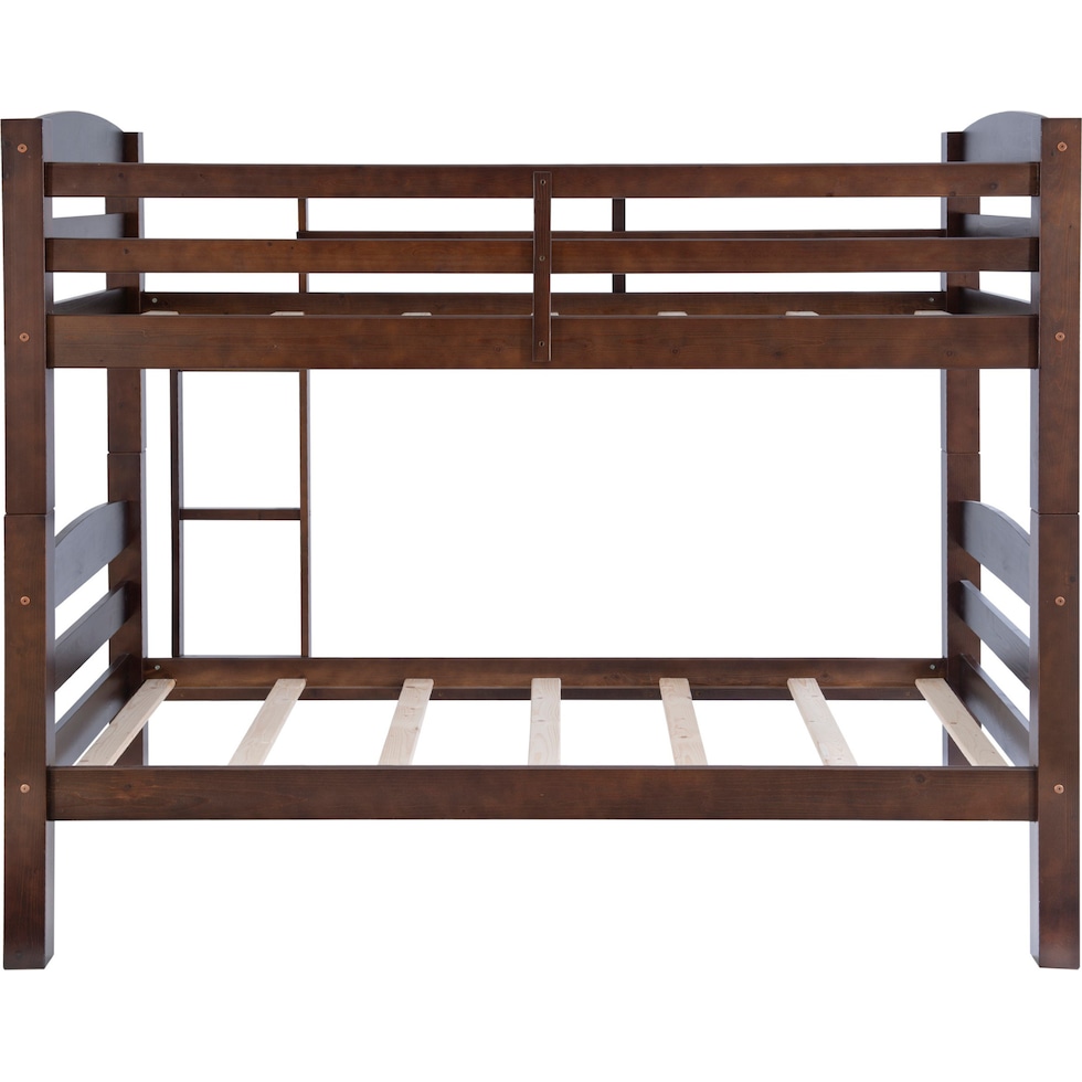 tucker dark brown twin over twin bunk bed   