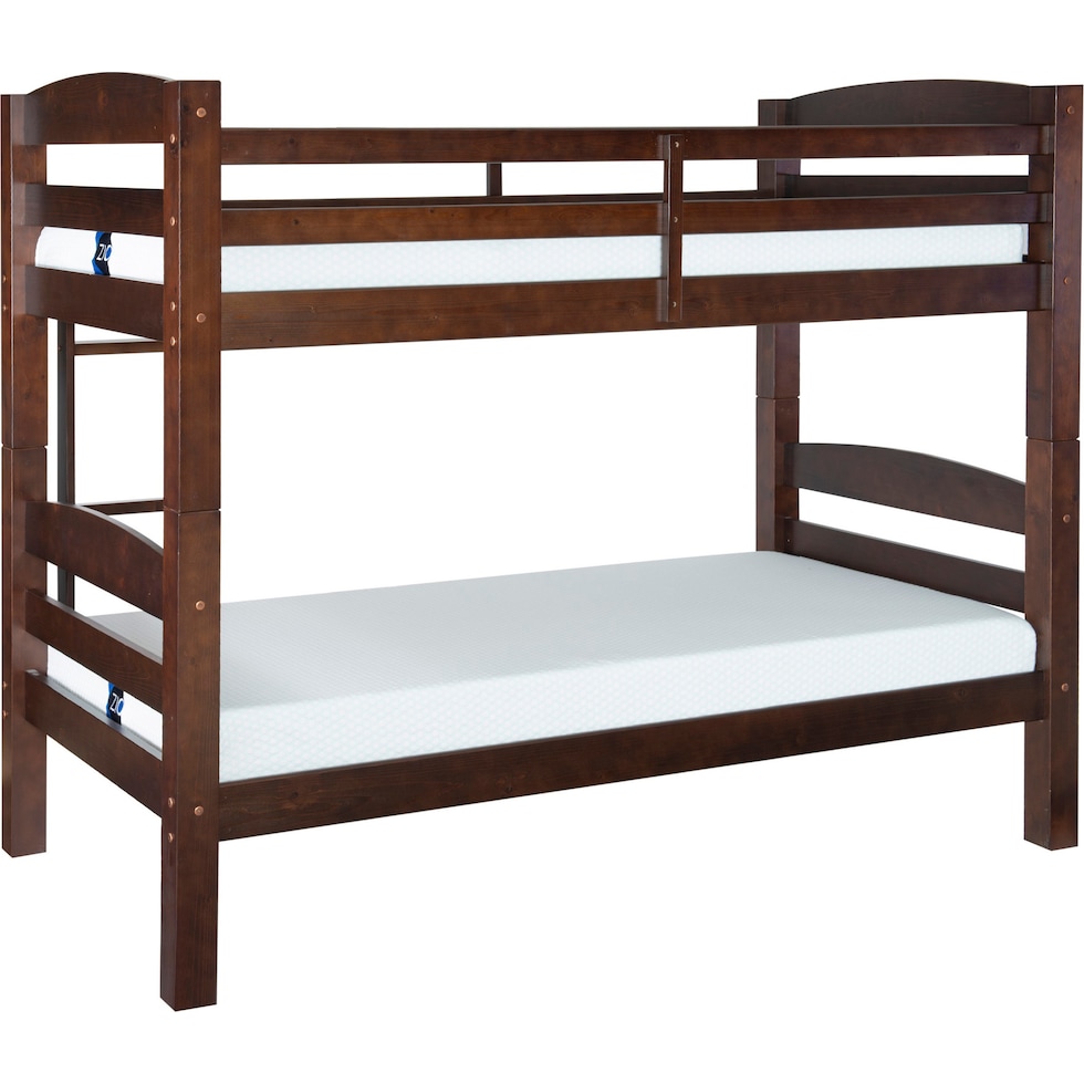 tucker dark brown twin over twin bunk bed   