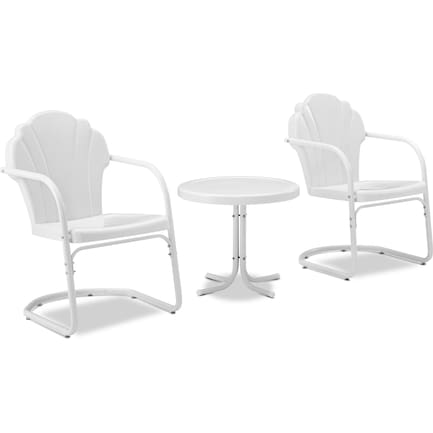 Tulip Set of 2 Outdoor Chairs and Side Table - Alabaster White
