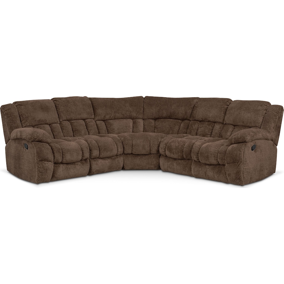 turbo dark brown  pc sectional   