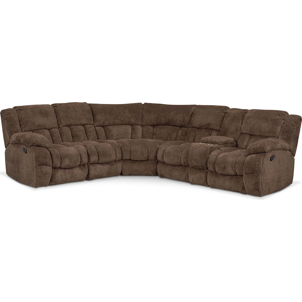 turbo dark brown  pc sectional   