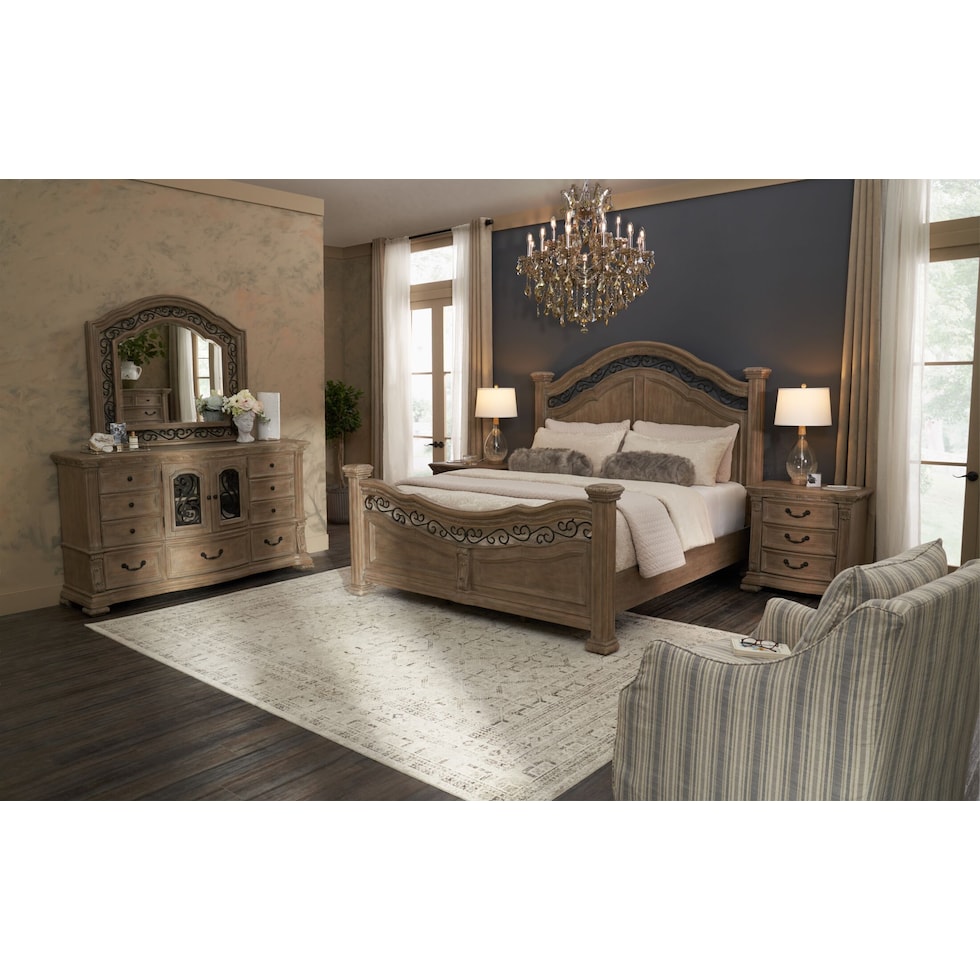 tuscany light brown  pc king bedroom   