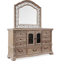 tuscany light brown dresser and mirror   