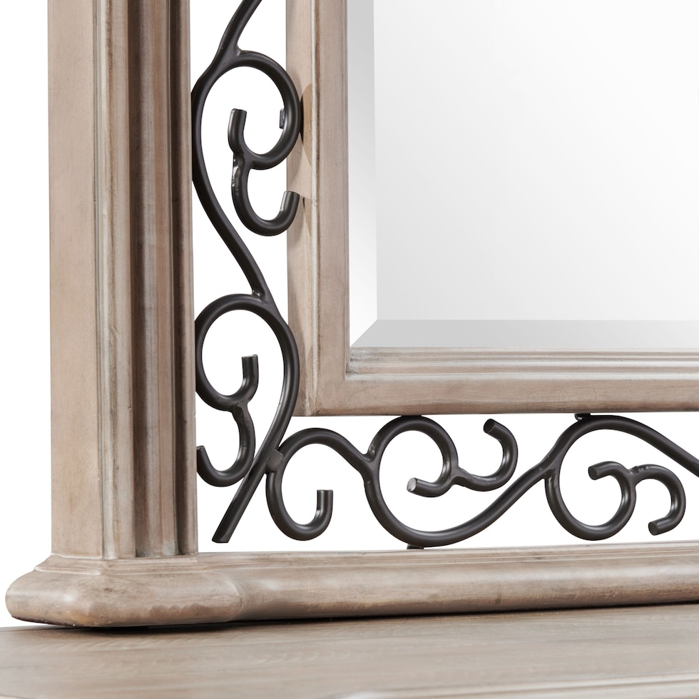 tuscany light brown dresser and mirror   