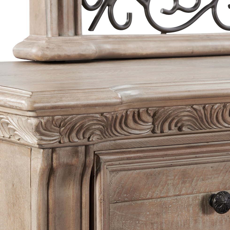 tuscany light brown dresser and mirror   