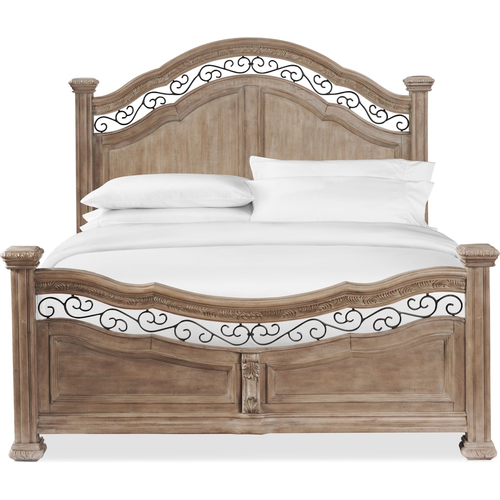 tuscany light brown king bed   