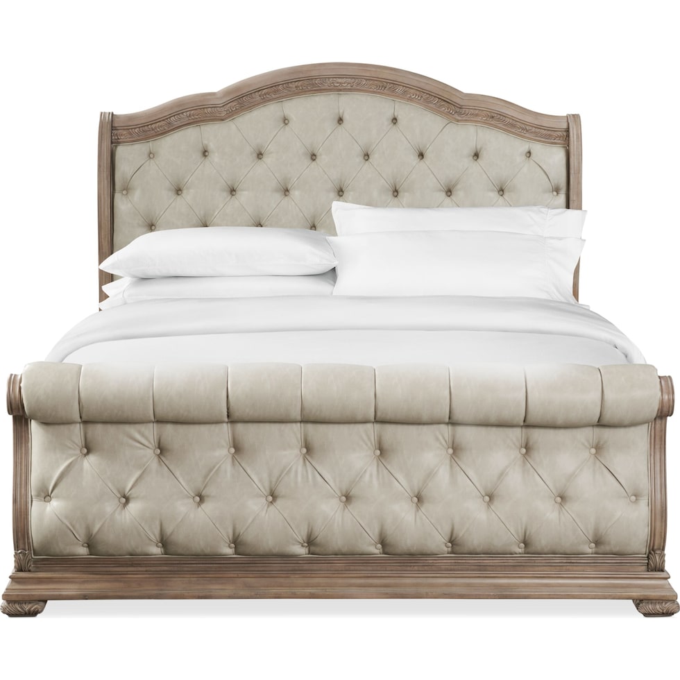 tuscany light brown king bed   