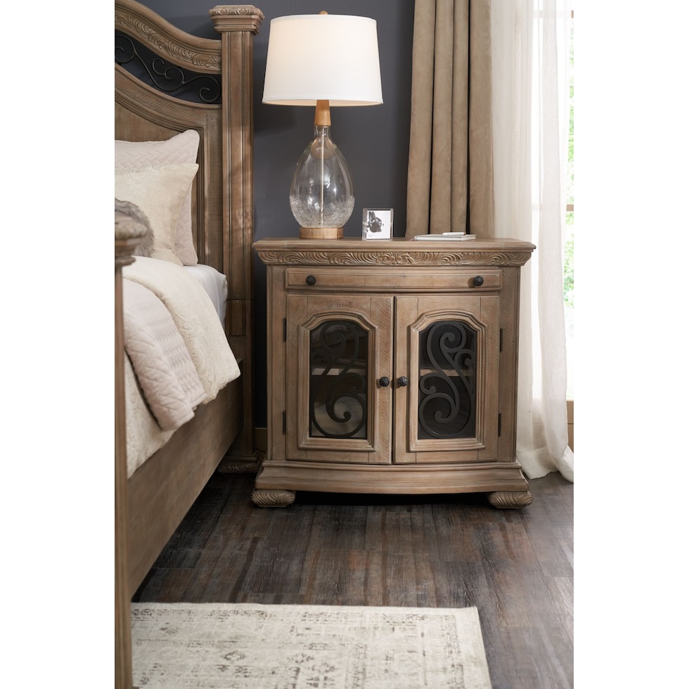 tuscany light brown nightstand   