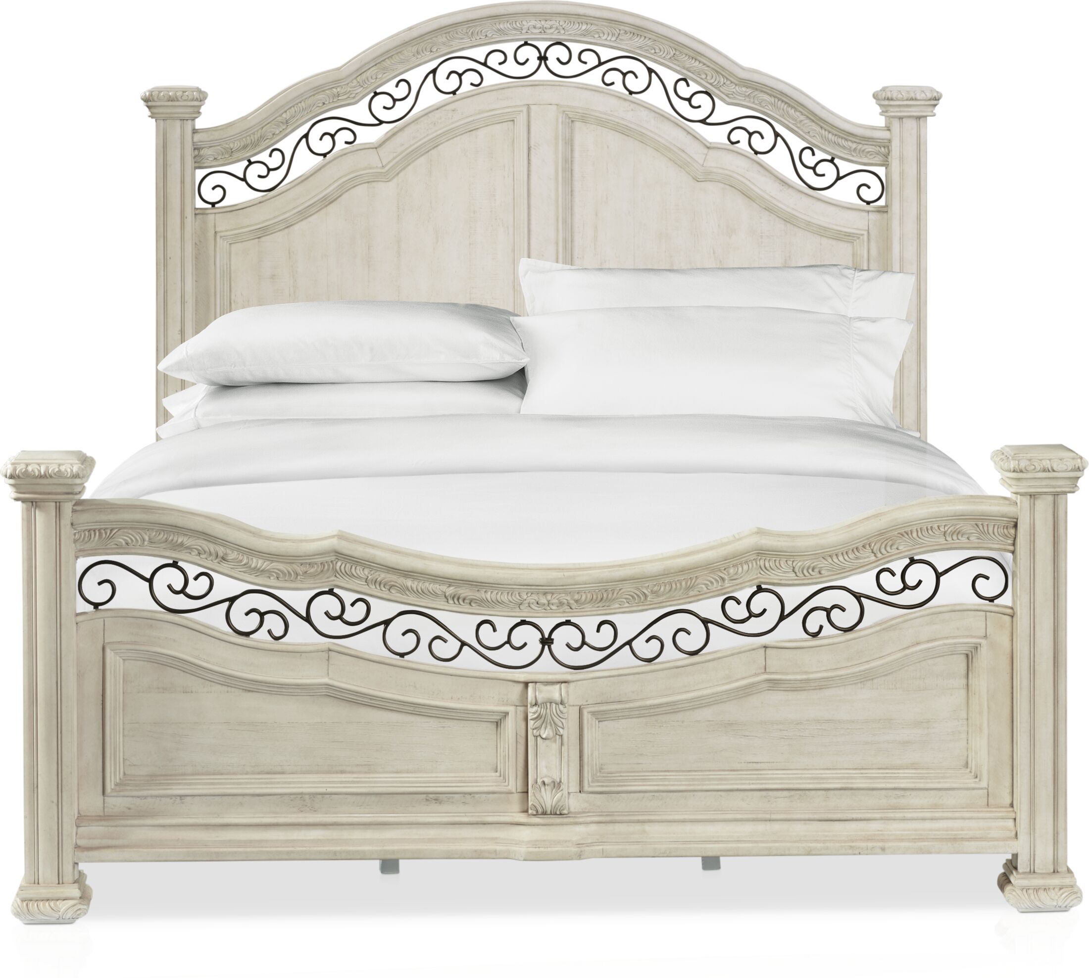 Tuscany 6 Piece Queen Panel Bedroom Set With Nightstand Dresser And   Tuscany White 6 Pc Queen Bedroom 2789639 1515313 