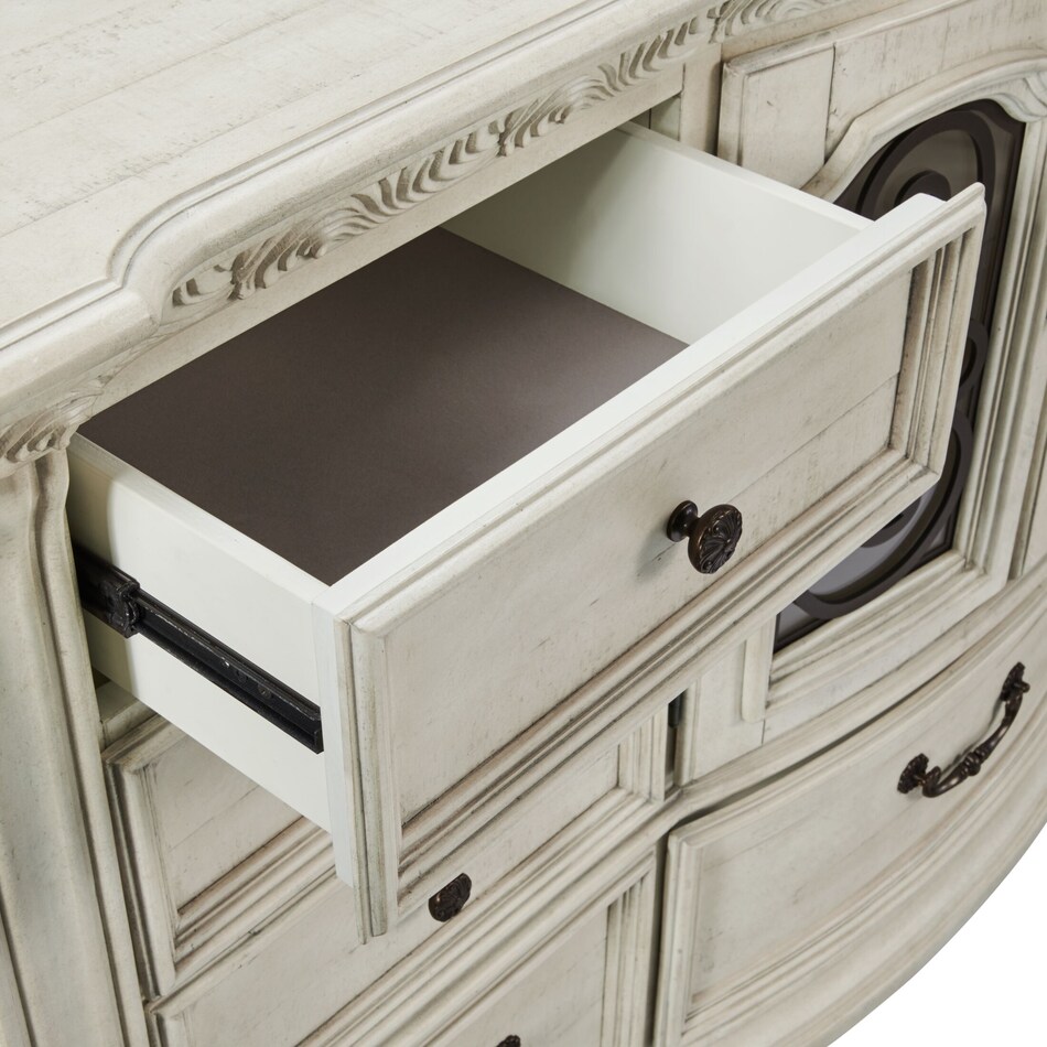 tuscany white dresser & mirror   