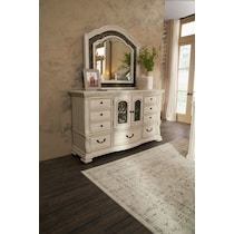 tuscany white dresser and mirror   